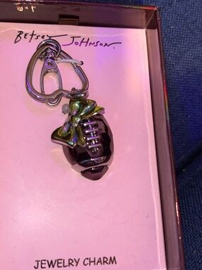 Betsey Johnson Football Bag Charm/Keychain